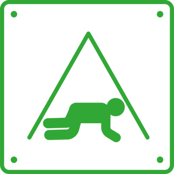 earthquake icon signal of crouch under something icon isolated png