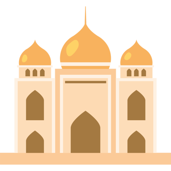 A mosque with two domes and a tower png