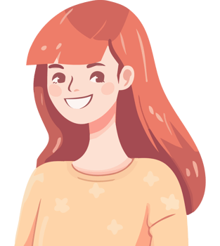 A cartoon girl with red hair smiling png