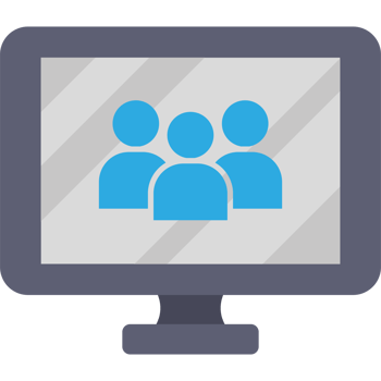A computer screen with people on it png