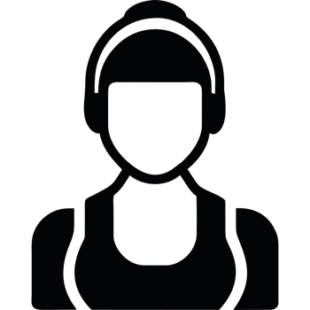 woman with headphones icon isolated png