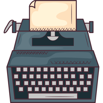 An old typewriter with a piece of paper on top png