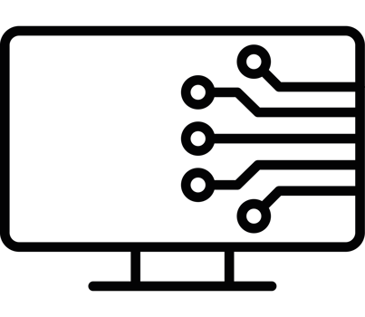 A black and white image of a computer monitor png