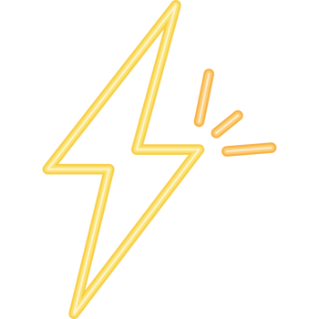 neon thunder sign icon isolated png