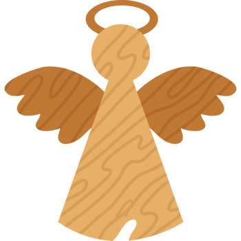 Angel wooden toy icon isolated png