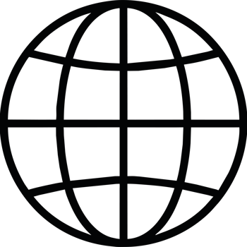A black and white globe with a grid on it png