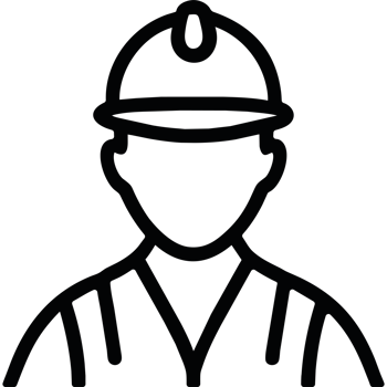 A silhouette of a man in a hard hat png