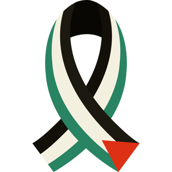 A ribbon with the colors of the palestinian flag png