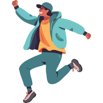 A man in a jacket and hat is jumping png