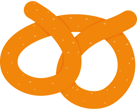 Orange pretzel bread icon isolated png