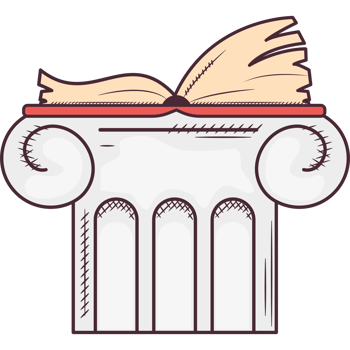 An old book on top of a column png