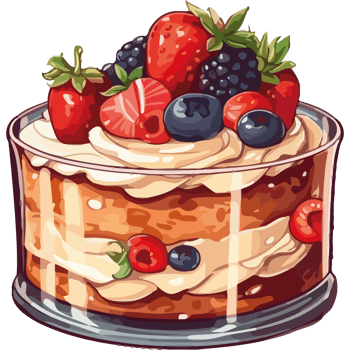 A cake with berries and cream on top png