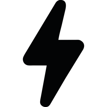 Black lightning bolt icon isolated png