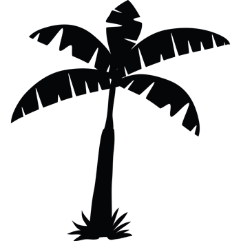 Banana tree silhouette icon isolated png