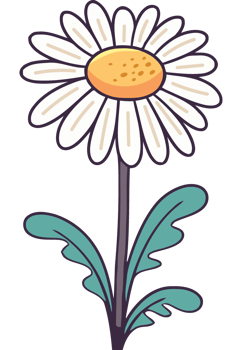 Fresh chamomile blossom and leaf icon isolated png