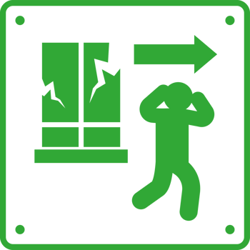 earthquake icon signal of stay away from windows icon isolated png
