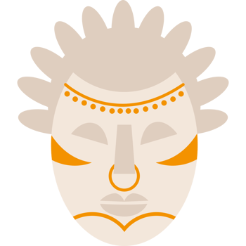 Cartoonish mask with a crown on it icon isolated png