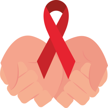 Two hands holding a red ribbon png