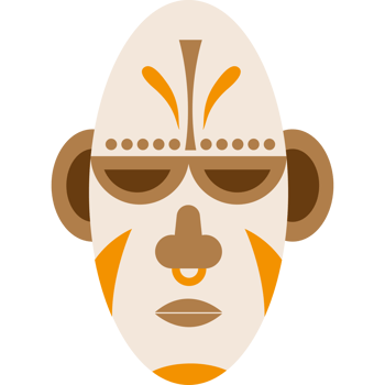 A cartoonish mask with a nose and eyes png