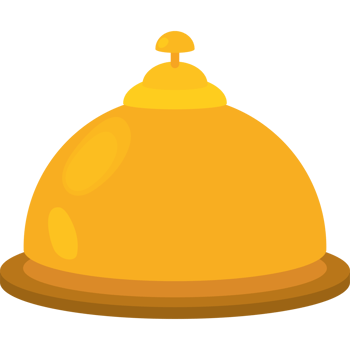 Hand yellow bell icon isolated design png