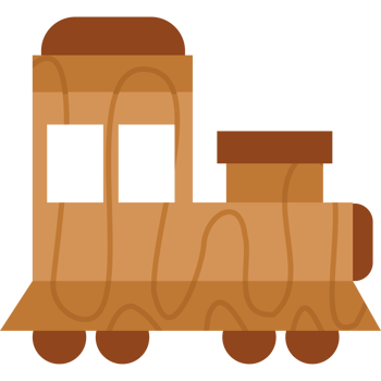 wooden toy train icon isolated design png