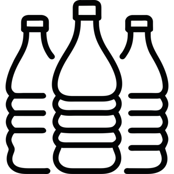 Three bottles of water on a black background png