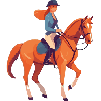 Horse riding girl illustration png