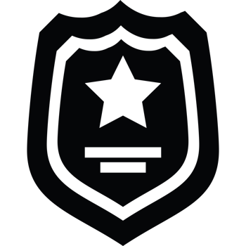 A black shield with a star on it png