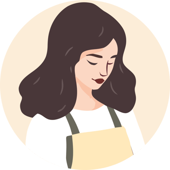 A woman with long hair and an apron png