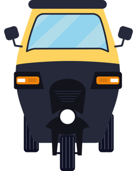 Rickshaw front view design png