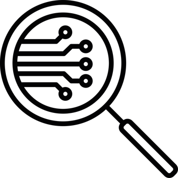 ai technology loupe icon isolated png