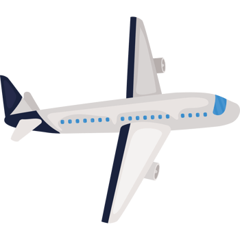 Airplane flying travel with blue lines png