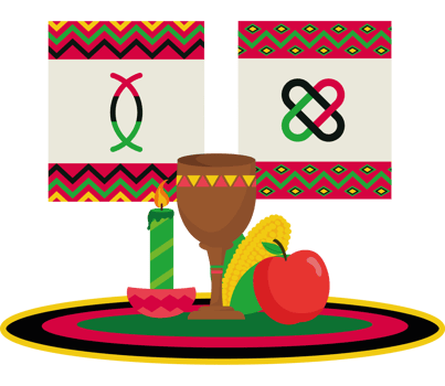 A table with two different colored flags and a cup png