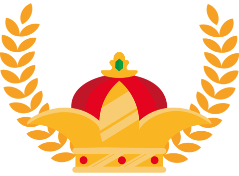 A crown with laurel wreaths around it png
