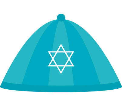 A hat with a star of david on it png