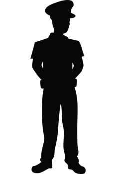 A silhouette of a man in a uniform png