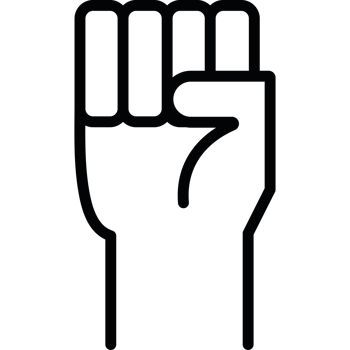 A black and white image of a fist png