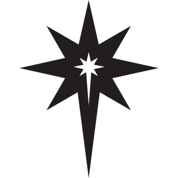 A black star with a star in the center png