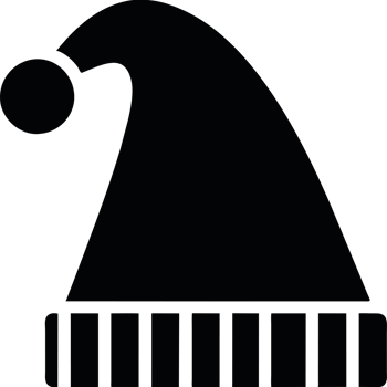A black hat with a white ball on it png