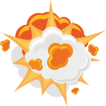 explosion effect with smoke illustration isolated png