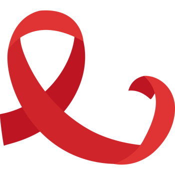 Red ribbon with a heart shape png