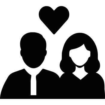 A couple is silhouetted icon isolated png