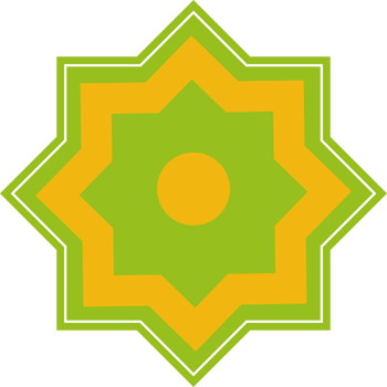 A green and yellow star with a star in the center png