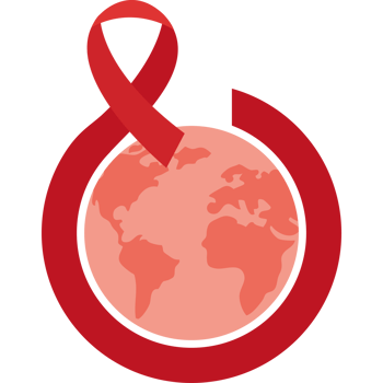 Red ribbon on a globe png