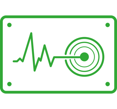 A green and black icon with a heartbeat png