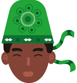 A cartoon black man wearing a green hat png