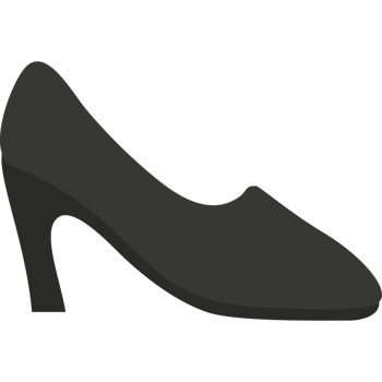 A black high heel shoe icon isolated png