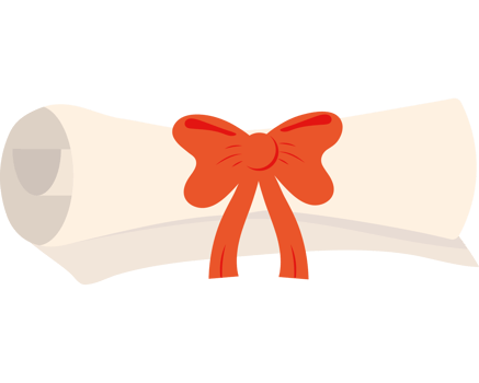A scroll with a red bow on it png