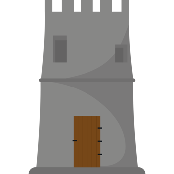 A castle with a door and a window png