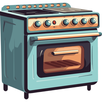 An illustration of a stove with a stove top png